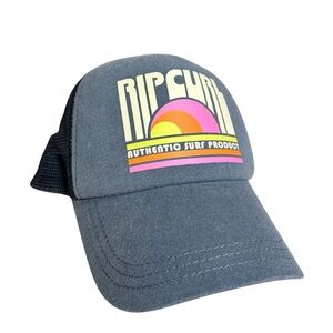 Rip Curl Surf Survival Trucker Hat Blue Snapback Surf Mesh Adjustable Retro